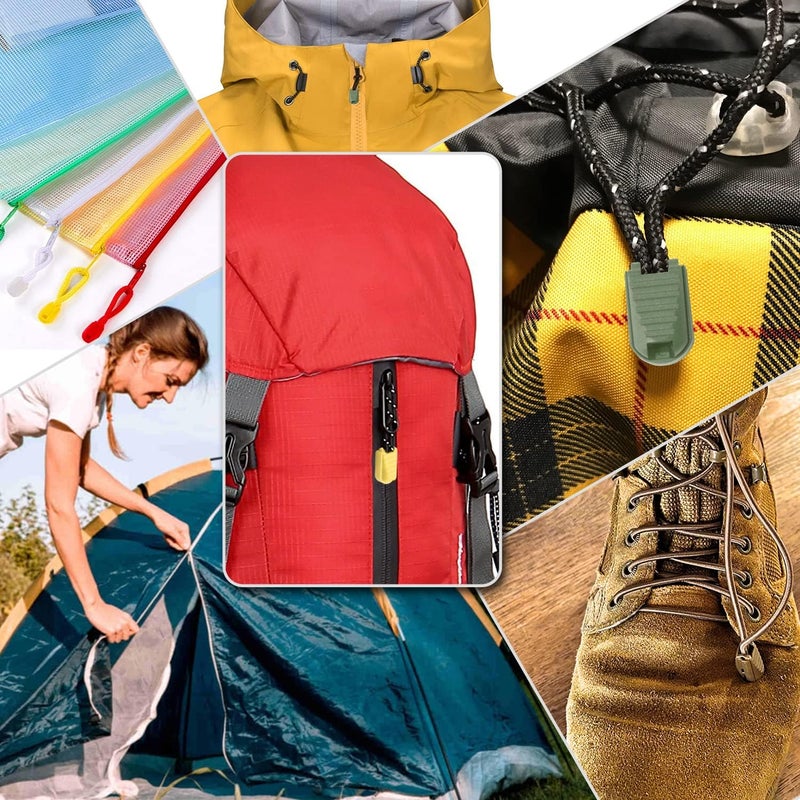 CooBigo 12 حزمة من أطراف سحاب سحب الأشرطة نهايات حبال مشابك نهاية حذاء قفل حبل لحقيبة ظهر بارا كورد سريع بدون ربط حذاء ثلاثيathlon ماراثون جري حذاء - Image 5